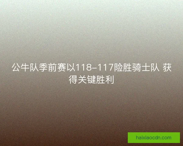 公牛队季前赛以118-117险胜骑士队 获得关键胜利